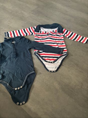 Lots de 2 bodies polo manches longues