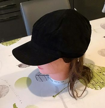 Casquette en velours côtelé noir taille 57