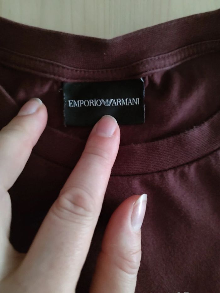 Tee shirt Bordeaux Emporio Armani taille L - photo numéro 3