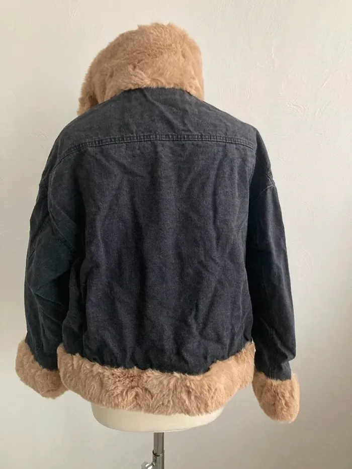 Veste en jeans noire Taille M/L - photo numéro 4