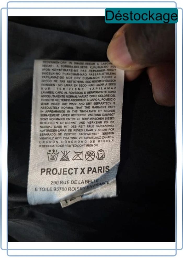 Blouson fourrure à capuche projet X - homme - noir et blanc - taille M (161) - photo numéro 15
