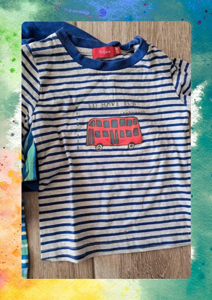 Lot 12 mois tshirt pull - photo numéro 9