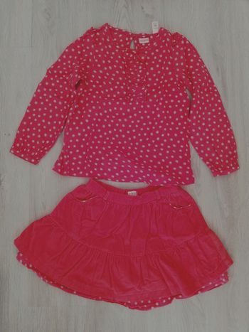 Ensemble fille jupe blouse 5 ans
