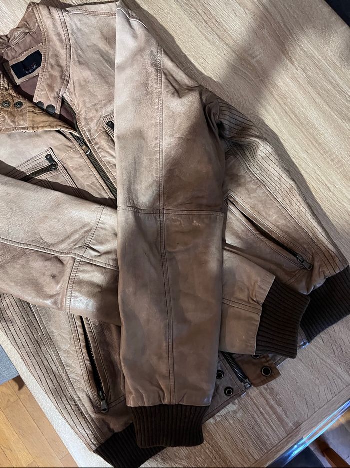 Veste en cuir véritable Zara Man, prix négociable - photo numéro 3