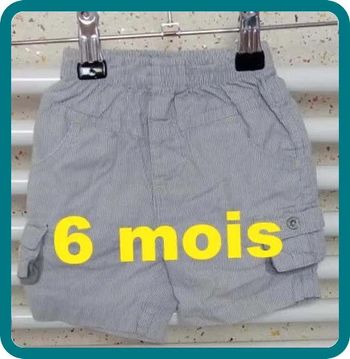 Short rayé gris blanc Orchestra Taille 6 mois