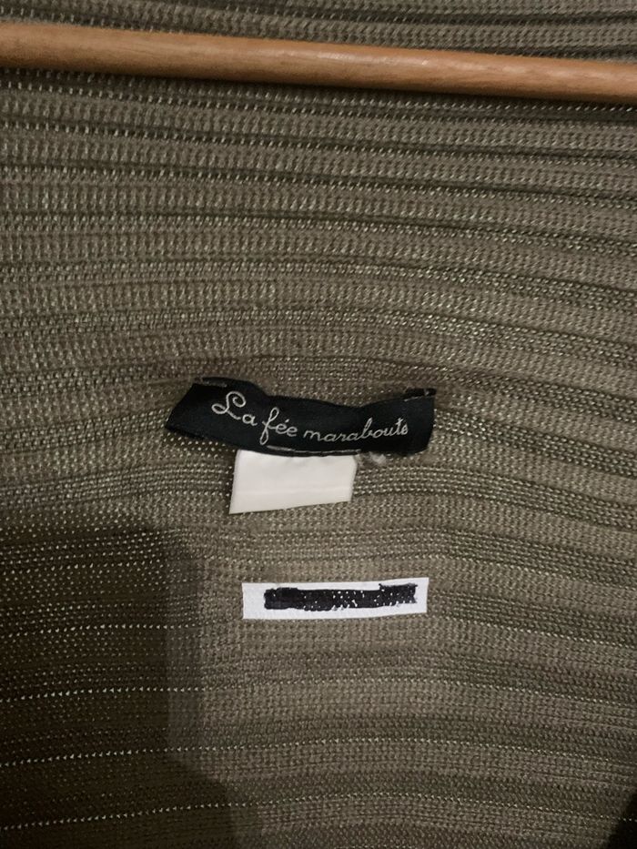 Cardigan grosse maille original La fée maraboutée taille XL kaki très bon état - photo numéro 5