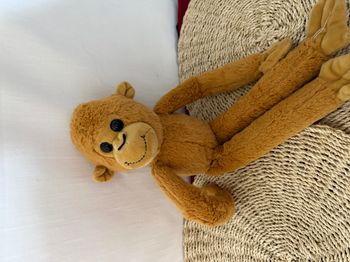 Doudou peluche singe marron