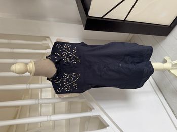 Chemisier sans manches H&M bleu marine à motifs clous dorés 