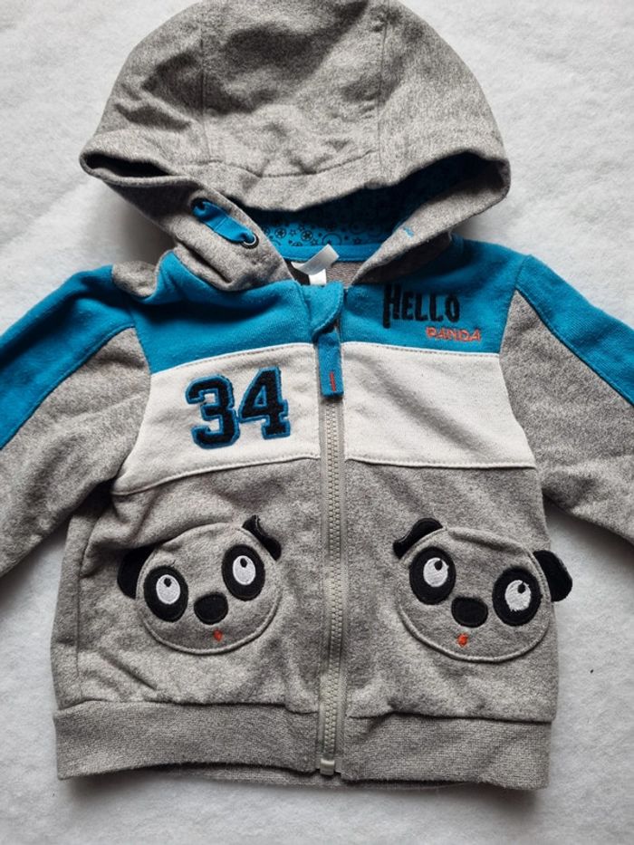 Veste à capuche panda 3 mois garçon - photo numéro 2