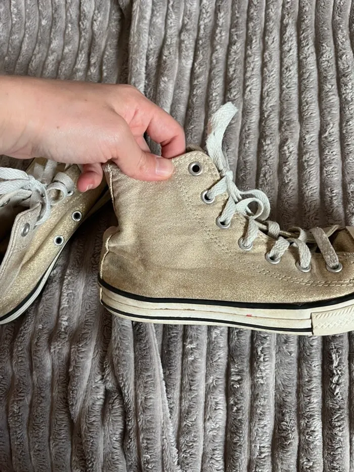 Converse Chuck Taylor All Star montantes dorées – T34 - photo numéro 5