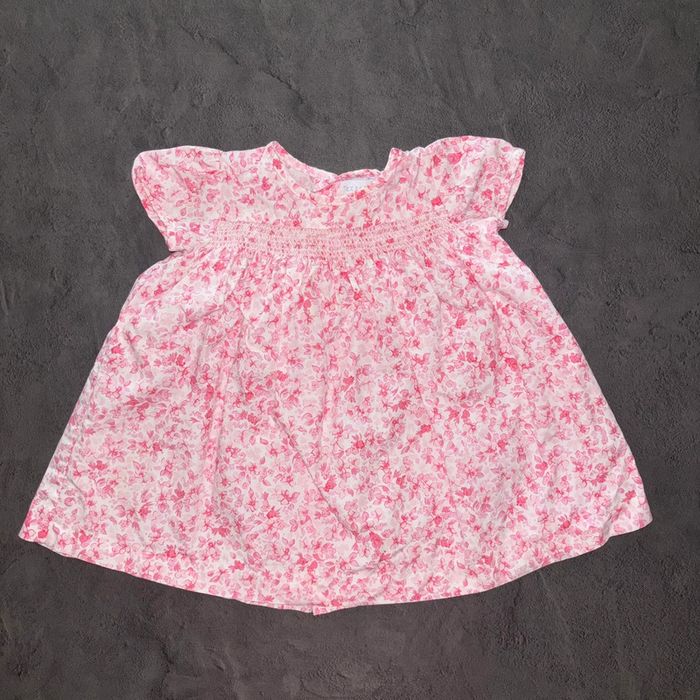 Robe fleurs rose et jaune fille / 6 mois / Très bon état - photo numéro 3