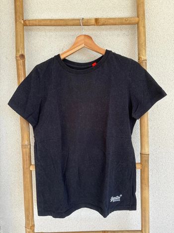 t-shirt noir uni superdry taille 38