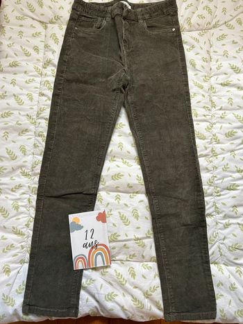pantalon en velours kaki 11/12 ans tex