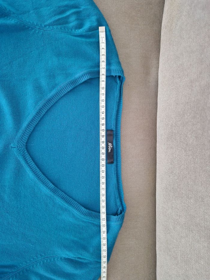 Pull fin col v bleu canard Mim - photo numéro 7