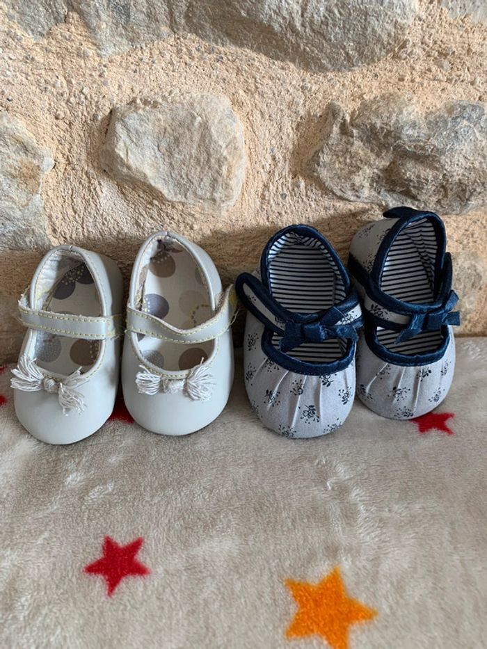 Lot 2 paires de ballerines Obaïbi beige & grises bébé T16 - photo numéro 16