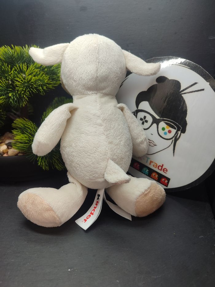 Doudou Peluche Kinder Mouton Singe Blanc Beige Marron Plush - photo numéro 2