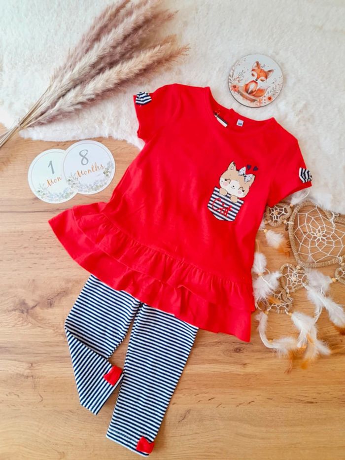 Ensemble tenue chat 18 mois fille