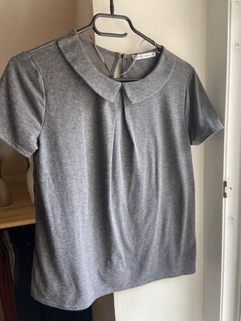 T-shirt gris col Claudine