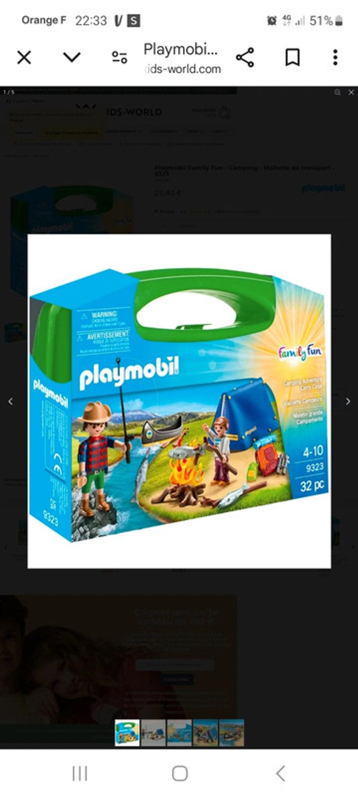 Playmobil tente kanoe neuf - photo numéro 2