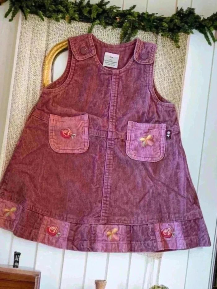 Robe en velours 🌹 12 mois🌹 rose