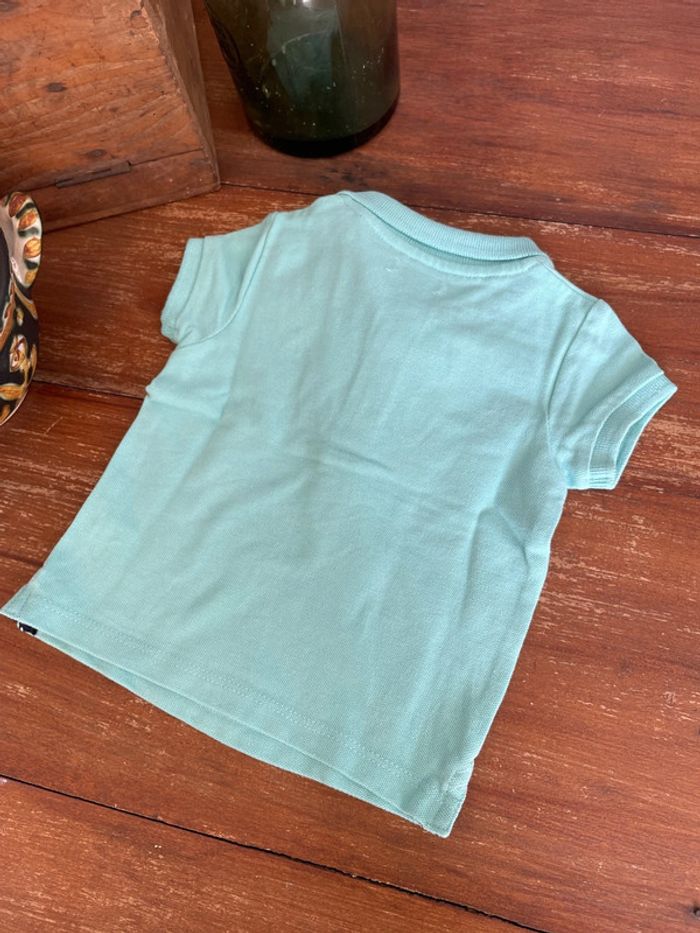 Polo manches courtes turquoise kiabi 6 mois - photo numéro 4