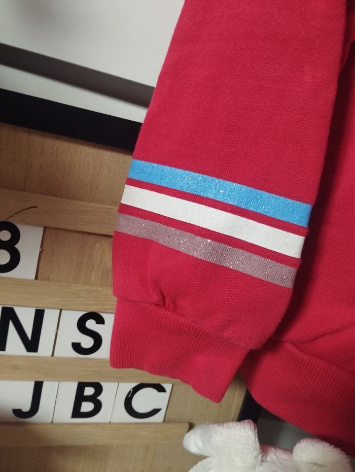 Pull sweat rouge jbc 8ans fille - photo numéro 4