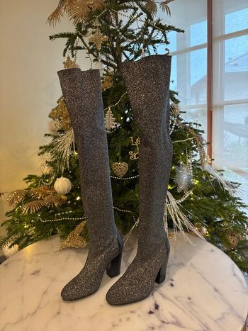 Bottes chaussettes argentées et noires