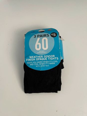 3 Pairs Collants Noirs Neuves Taille S