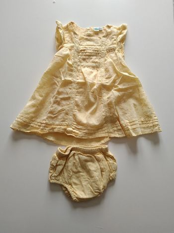 ensemble robe + culotte jaune bouchara fille 6 mois