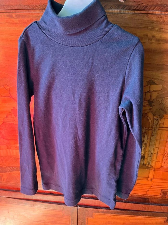 T shirt manche longue col roulé la halle 5 ans bleu marine