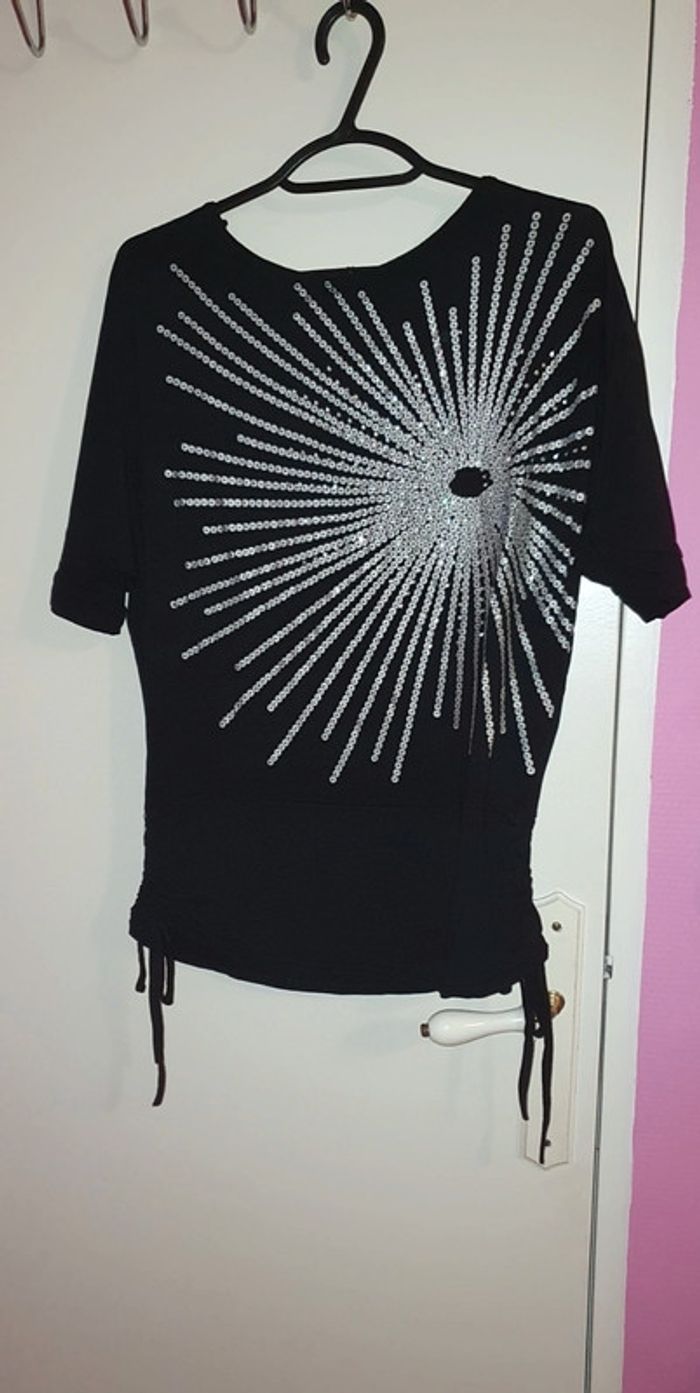 T shirt L noir imprimé