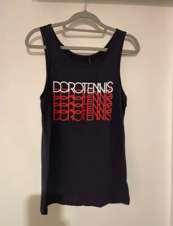 Débardeur femme Dorotennis bleu marine rouge – Taille M – Neuf avec étiquette