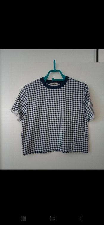 Haut bleu et blanc à carreaux stradivarius taille M