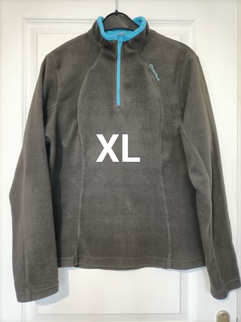 Pull polaire gris bleu Quechua XL ski