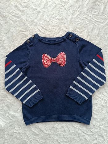 Pull Fille 3 ans Nœud sequins Orchestra