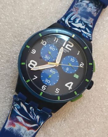 Montre SWATCH Chronographe "Bleu sur Bleu"