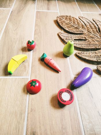 🥕Dinette divers aliments fruits et légumes en bois à scratch marque Djeco