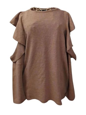 Magnifique pull à volants marron / camel Zara Taille L