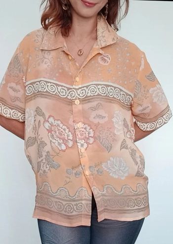 Chemisier manches courtes fleuri vintage taille 42