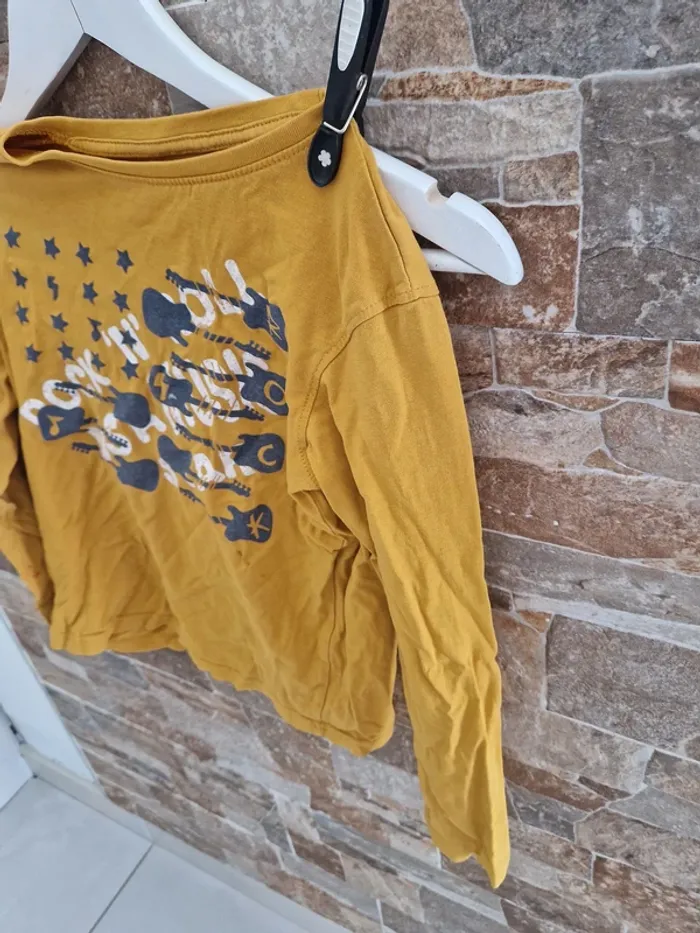 1 tee short manche longue jaune Guitard taille 8 ans - photo numéro 2