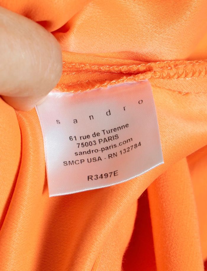 Robe orange Sandro Paris – dos ouvert, taille 36 - photo numéro 9