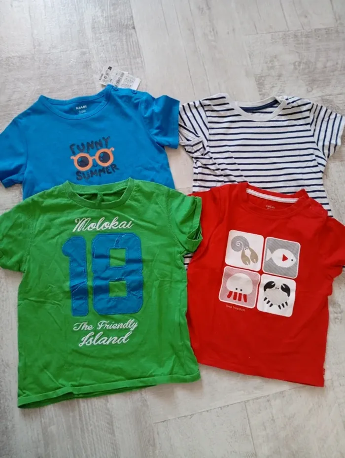 Lot t-shirts manches courtes 24 mois 2 ans