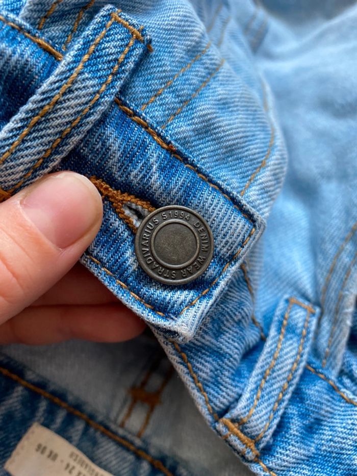 Jean taille haute Stradivarius taille 34 bicolore coupe droite - photo numéro 9