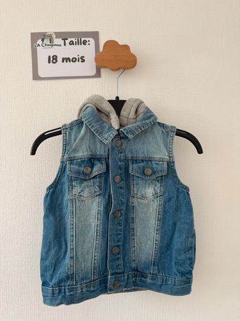 Veste en jean sans manches - taille 18 mois 🌼