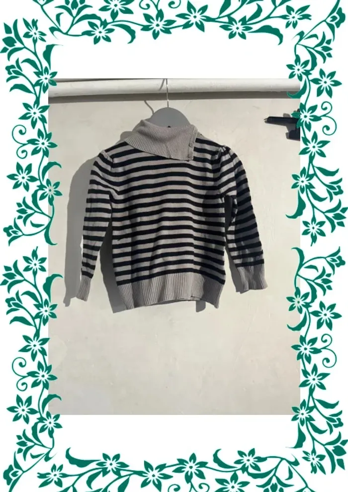 Pull rayé col roulé 4 ans