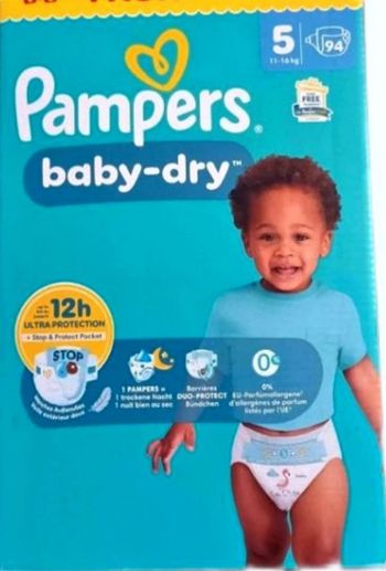 113 couches Pampers taille 5