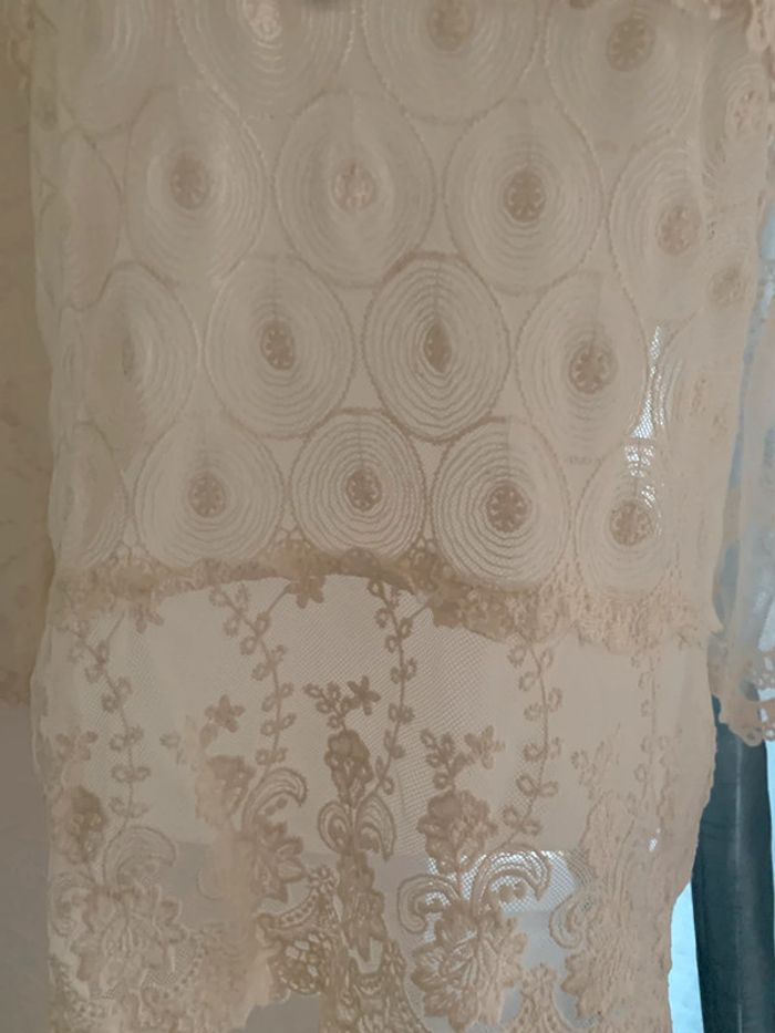 Blouse dentelle crochet transparent 36-38 manches3/4 - photo numéro 8