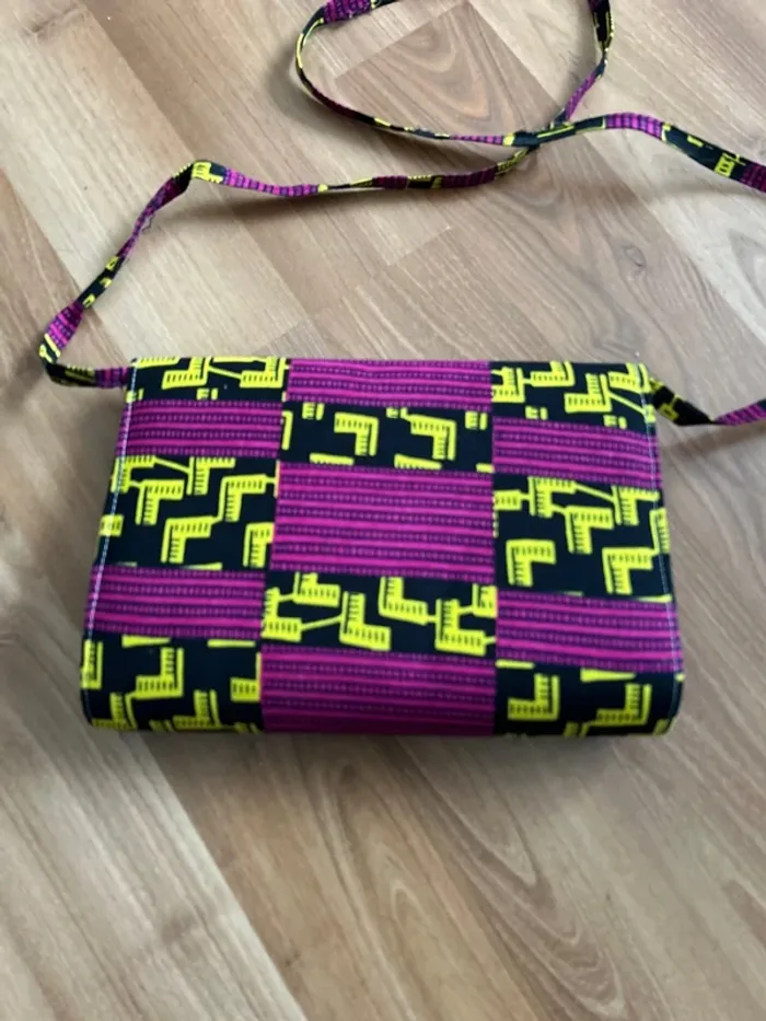 Sac a main bandoulière artisanal wax Gassie - photo numéro 3