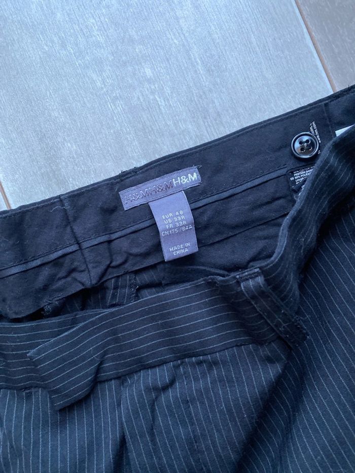 Pantalon de costume noir rayé, taille 42 H&M - photo numéro 2