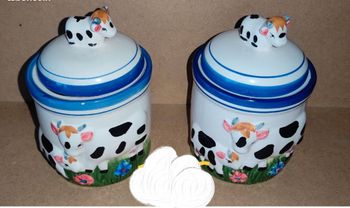 Lot de 2 pots vache